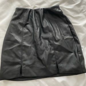 Black leather skirt